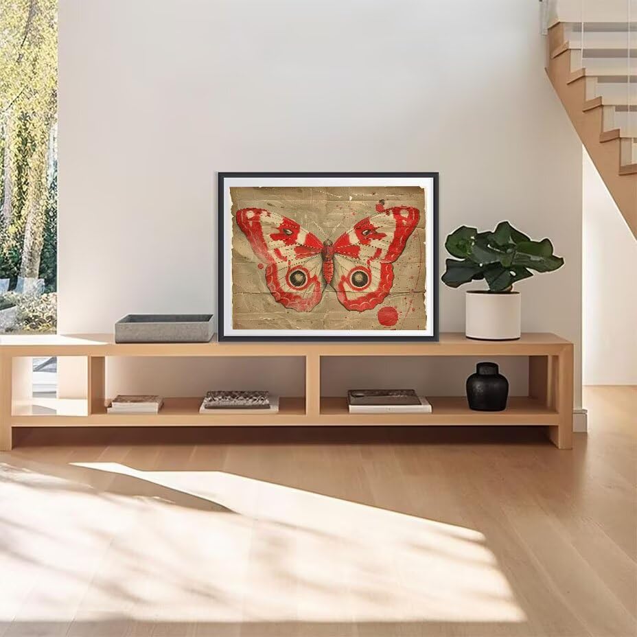 Diamond Painting Papillon rouge 70x90 cm Kit Broderie Diamant 5D - 3