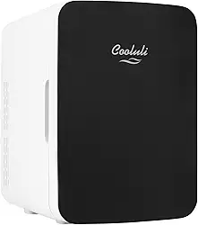 Cooluli Mini geladeira de 10 L para quarto, carro, mesa de escritório e dormitório - Refrigerador e aquecedor termoelétrico portátil para alimentos, bebidas, cuidados com a pele - Geladeira AC/DC com