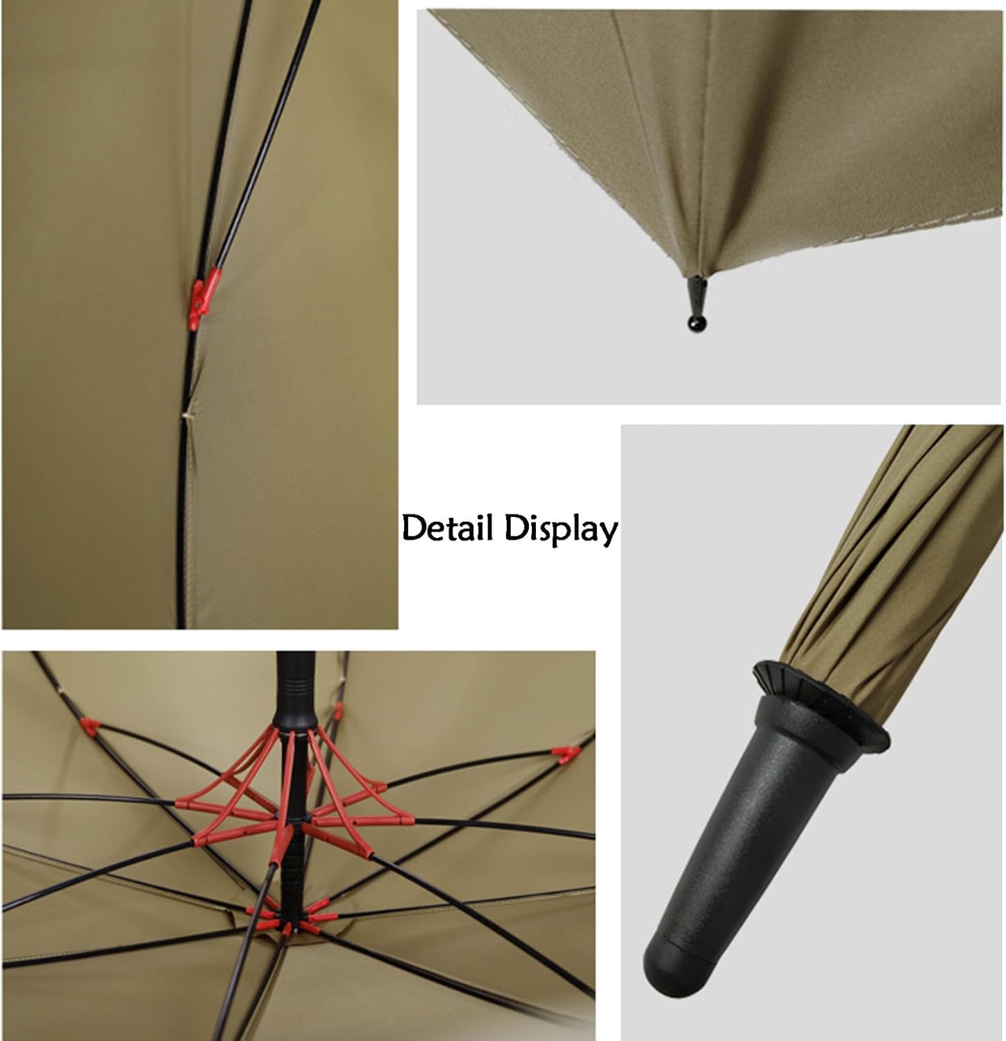 Paraguas de viaje resistente al viento, 8 varillas, 111,76 cm, apertura automática, color sólido, moderno y mango largo, gran empresa