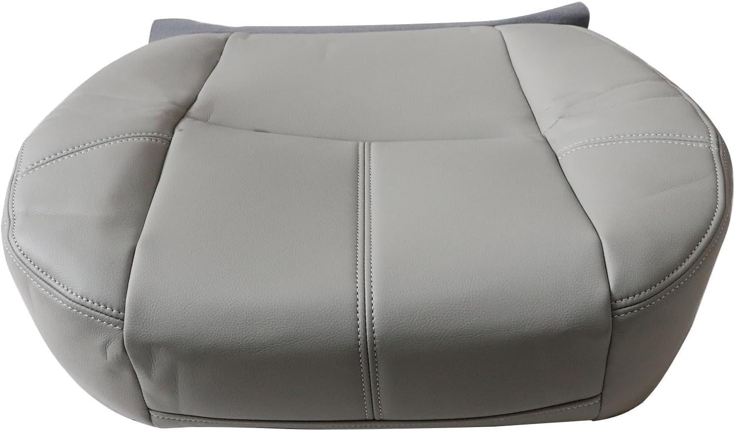 Driver or Passenger Side Bottom Leather Replacement Seat Cover Gray Compatible with Chevy Tahoe Suburban Avalanche Silverado GMC Yukon Sierra 2007 2008 2009 2010 2012 2013 2014