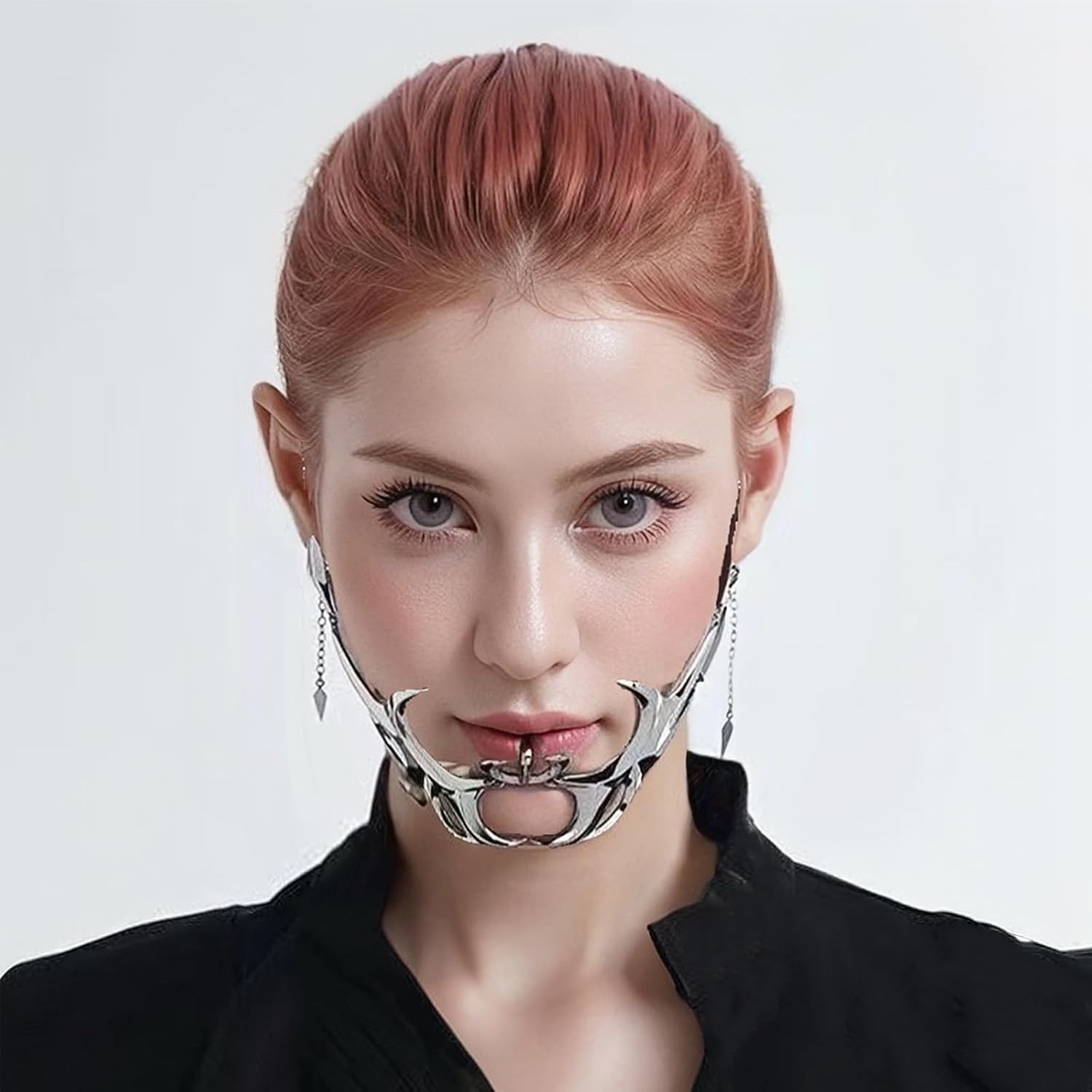 Masquerade Mask，Steel Half Mask Women's Costume Half Face Halloween Party Prom Metal Hallowmas Gifts Accessories，Suitable for Mother's Day and Christmas Day