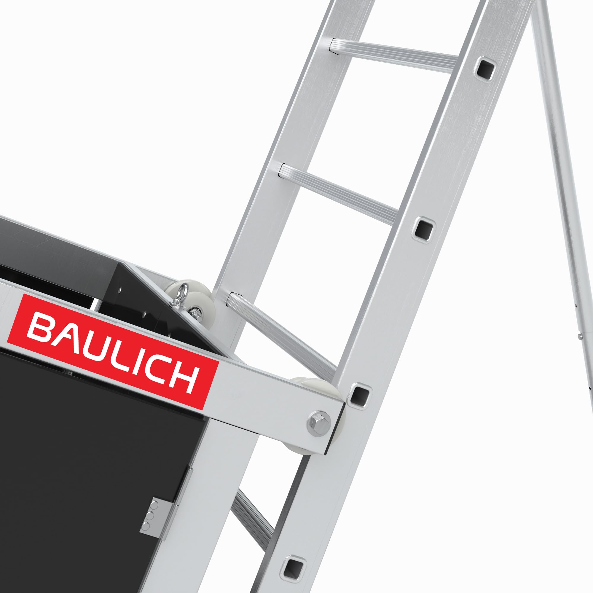 Schrägaufzug Elektrisch - Leiterlift, Bauaufzug mit Transportwagen - Hubhöhe 12 m, Tragkraft bis 0,12 t - 63 x 1250 cm - Aus leichtem Aluminium gefertigt - für Transport von Werkzeugen