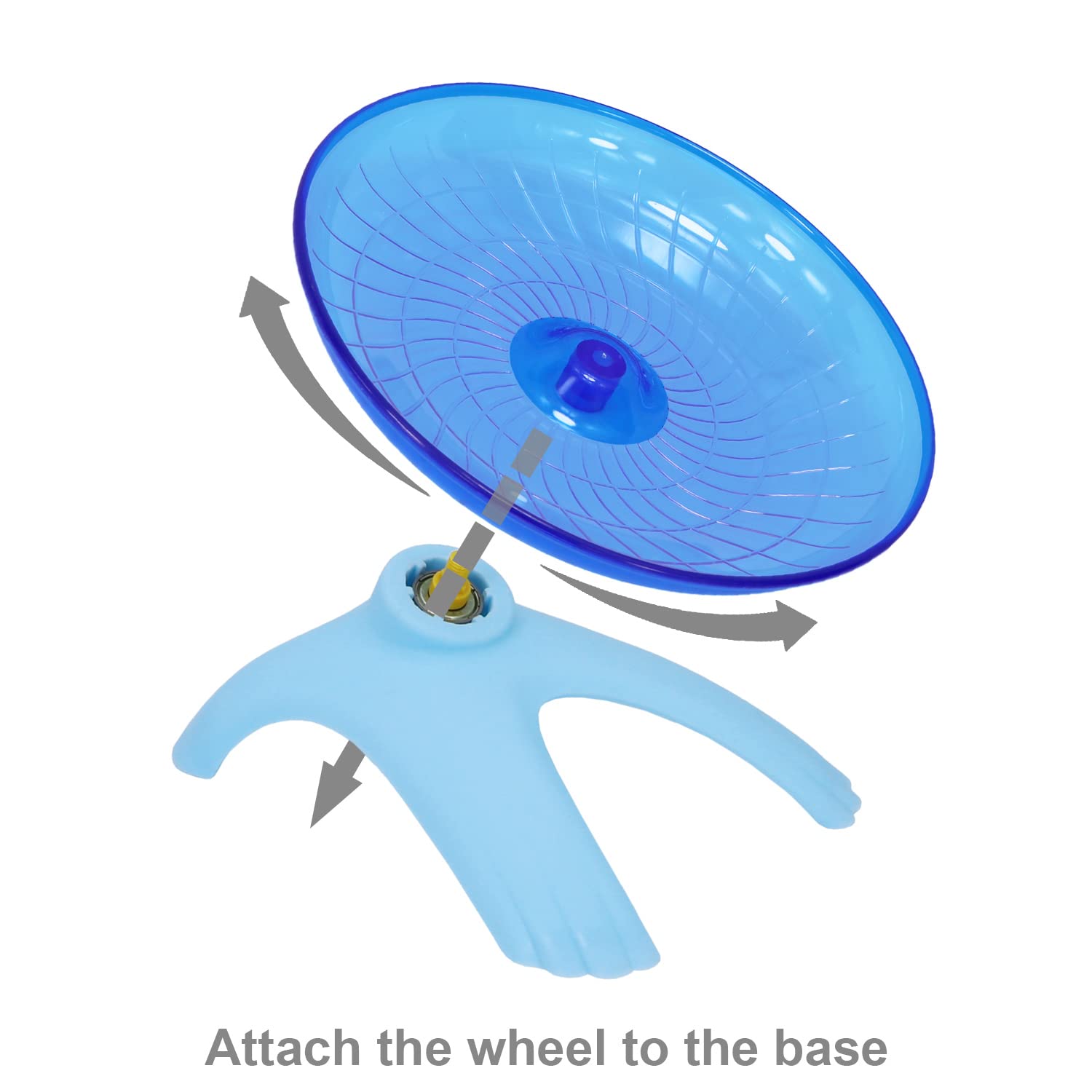 Hamster Flying Saucer Silent Running Exercise Wheel for Gerbil Rat Mouse Hedgehog Small Animals (Blue) - image 7