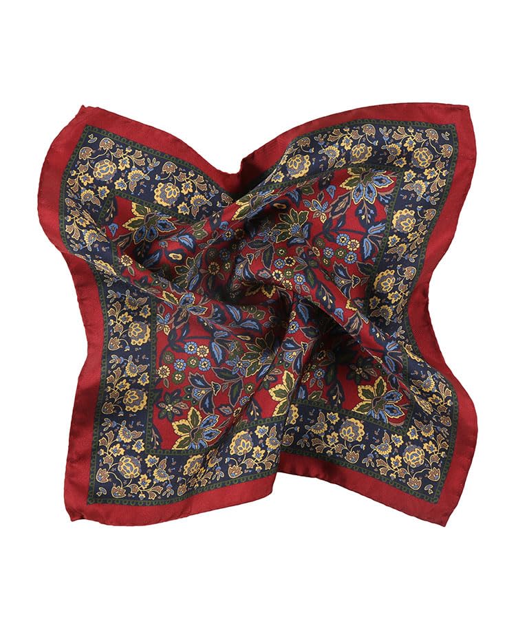Image of Italian 100% Silk Pocket Square, Premium Small Batch Accessory for Men, 32x32 cm (12.5''x12.5''), One Side Print