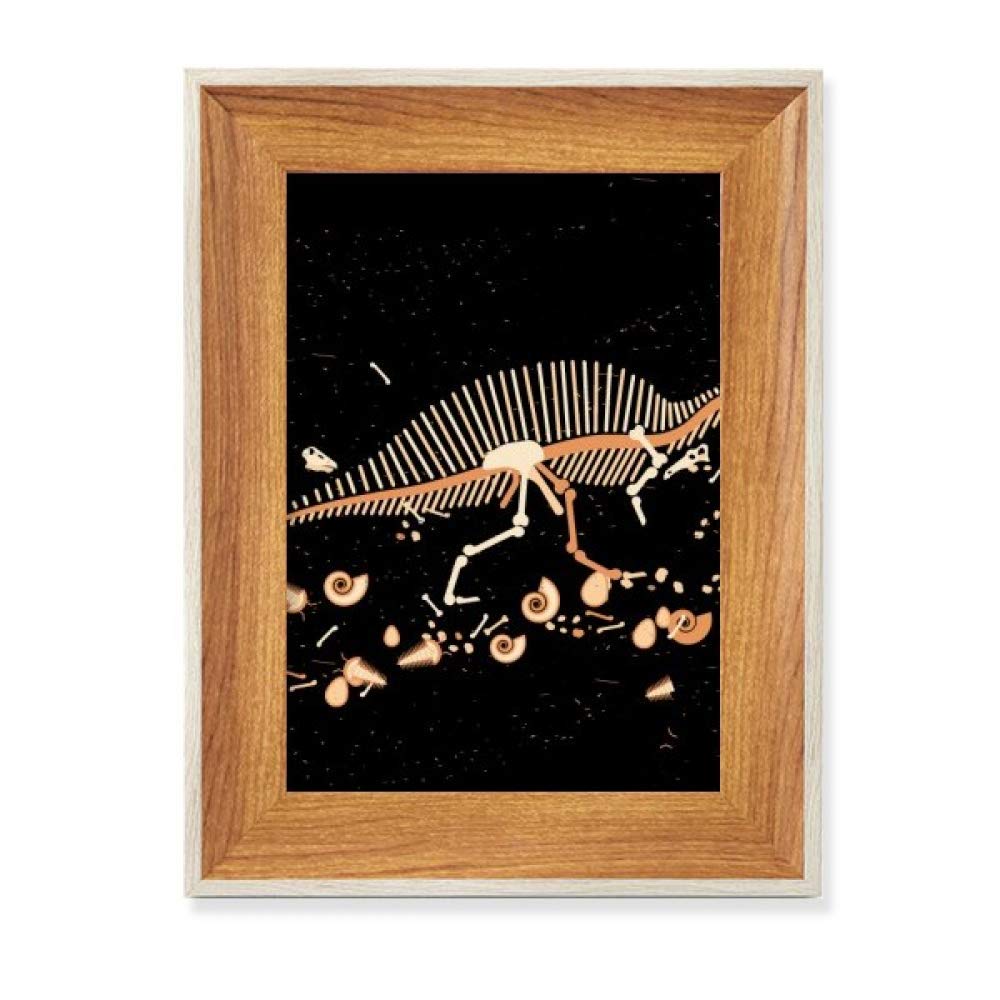Cadre de photo os de dinosaure en bois noble, tableau artistique de prestige