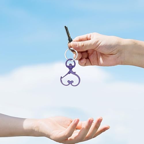 Miniatura 6 de USHOBE 100 llaveros de corazón de durazno para manualidades, llavero de amor, llavero, clip, llavero a granel, clip de resorte, broche de presión,