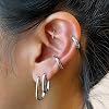 Ritach Sterling Silver Earrings for Women Silver Square Hoop Earrings Sets Hypoallergenic Geometric Minimalist Rectangle Hoops Jewelry Gifts for Women