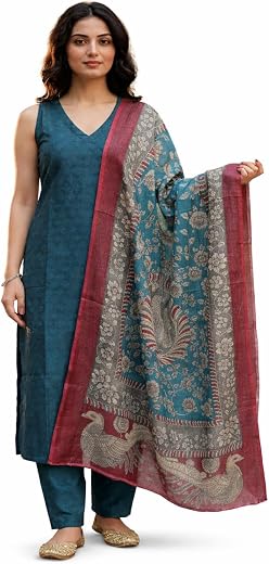 Varanga Effortless Teal Radiance Kurta Set With Dupatta