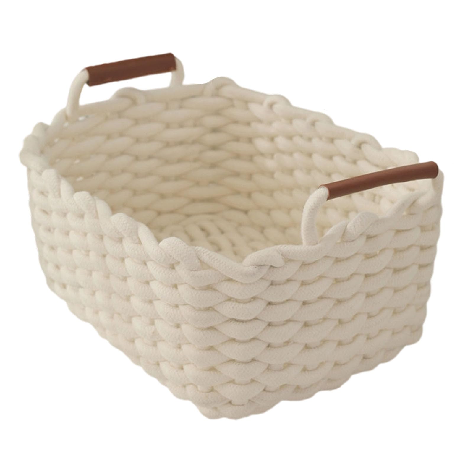 Artisanal Cotton Rope Decorative Basket Fabric Storage Planner for Telecommute Thin Kids Bedroom Answer Green Cloth Storage Basket
