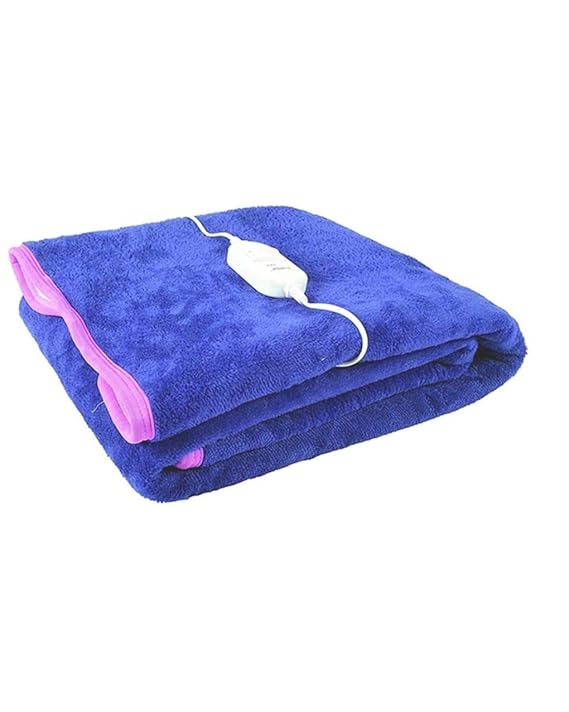 Raymon Shock Proof & Heating Electric Polyester Single Bed Blanket Warmer (Blue)