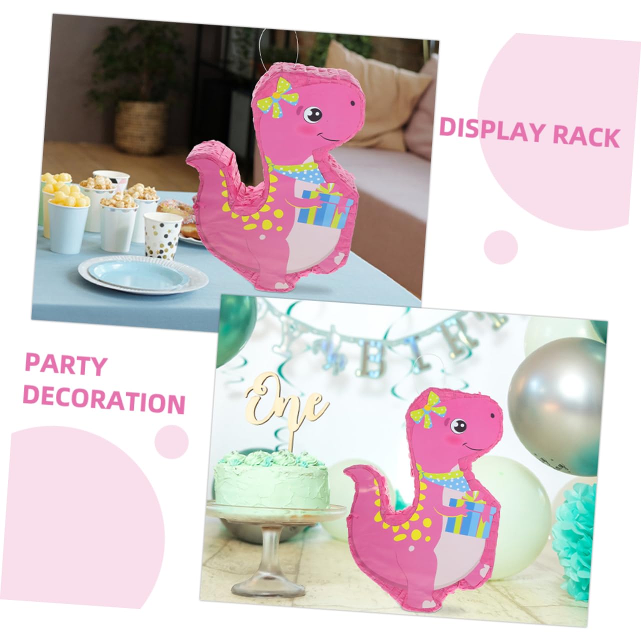Pinata Dinosauro Carta per Festa Gioco Col Bastone