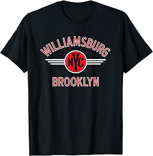 Williamsburg Brooklyn NYC Circle Red Print T-Shirt