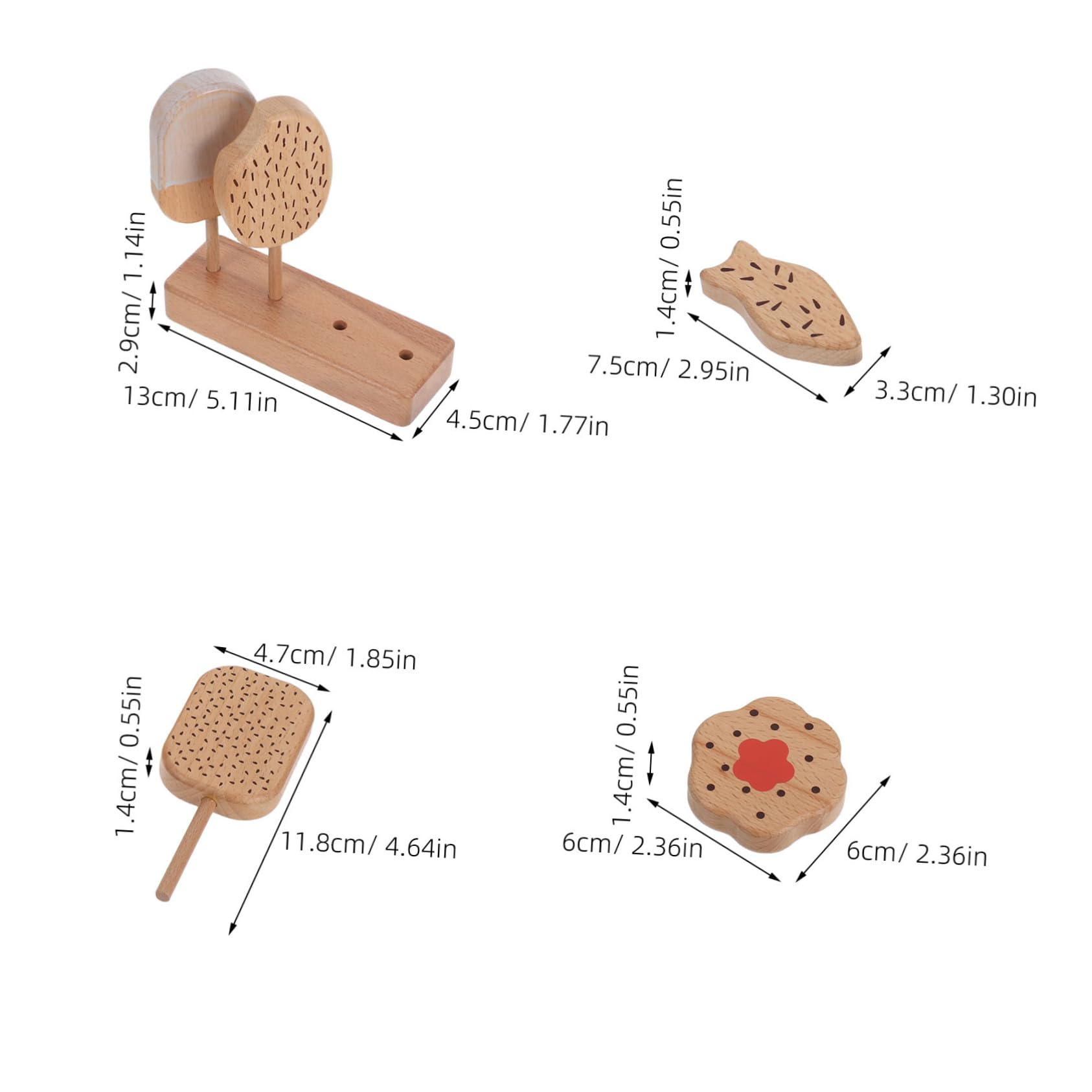Abaodam Giocattoli per Ragazzo Ragazza Gelato e Ciambelle in Legno Simulazione di Cibo da Cucina Accessori per Giochi di Ruolo Giocattoli da Cucina Cibo Finto per Ragazzo Ragazza