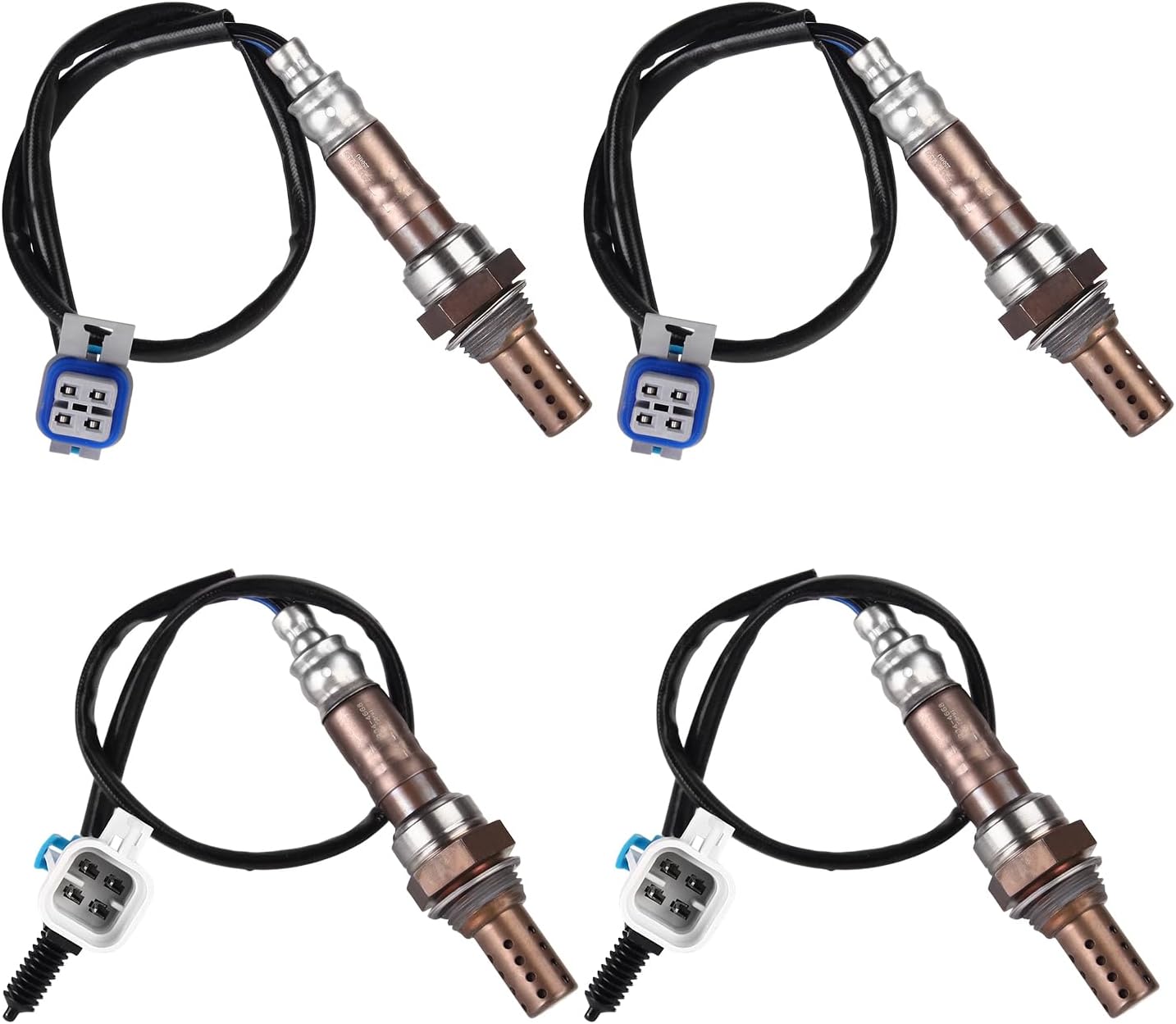 Oxygen O2 Sensor Upstream and Downstream Fits for Chevy Avalanche Suburban Silverado 1500 2500 3500HD Tahoe, for GMC Sierra Yukon XL 2008-2012 4.8 5.3 6.0 6.2L Replace 234-4668 234-4256 4PCS