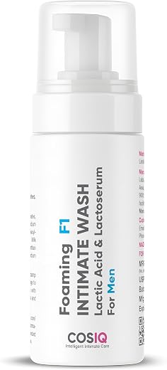 Cos-IQ Brightening Intimate Wash for Men, 100ml | Hygiene Wash with Lactic Acid &amp; Lactoserum | Men Genital Wash| Men's Int...