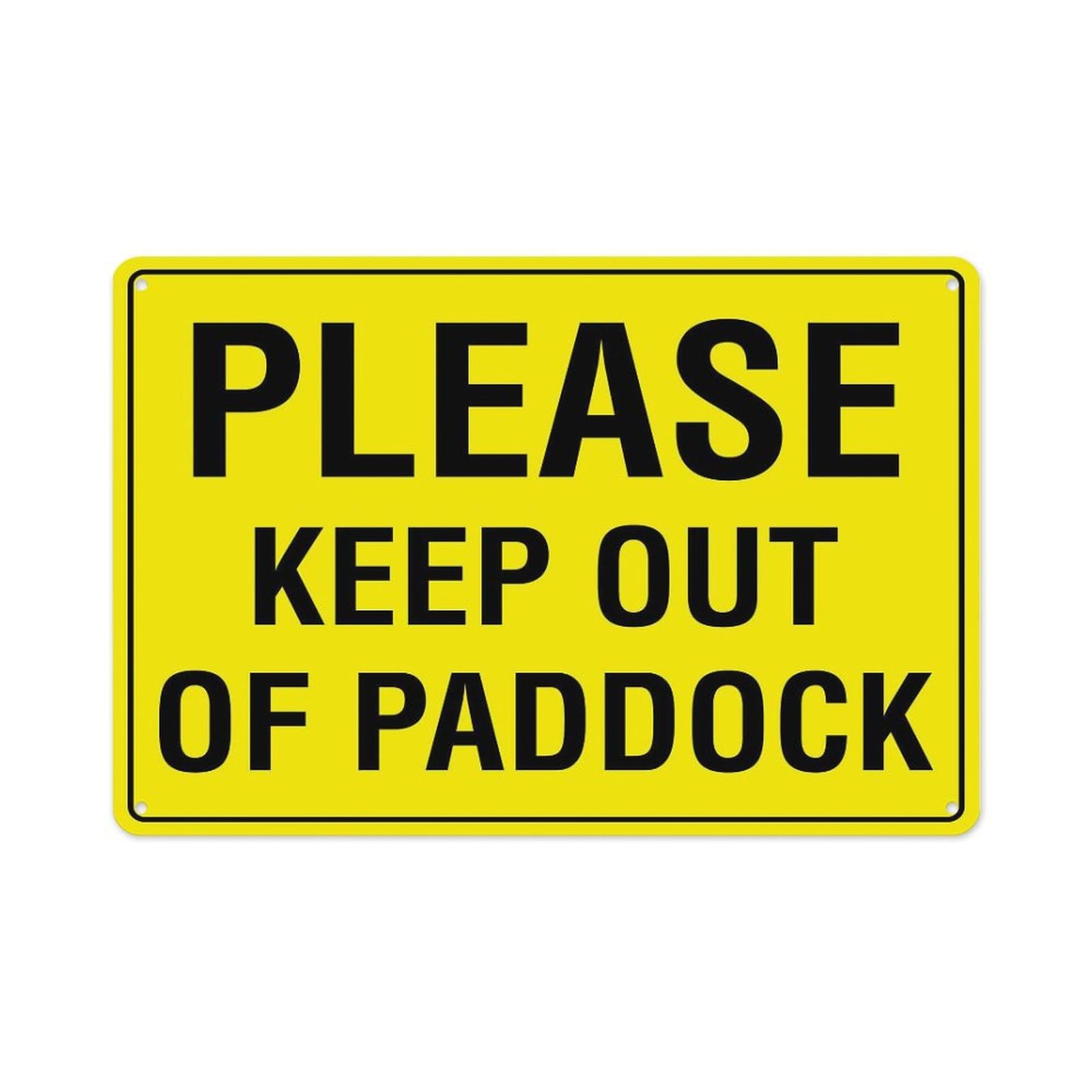 No Unauthorized Paddock Entry Aluminum Tin Sign 12×16 Inch, Home Garden Outdoor Wall Plaque