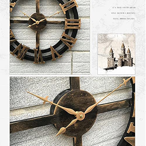 Horloge murale vintage 3D grand format chiffres romains