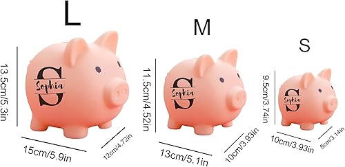 Miniatura 7 de Alcancía personalizada, banco de dinero con nombre personalizado, banco de dinero de plástico irrompible, banco de monedas para niñas y niños,
