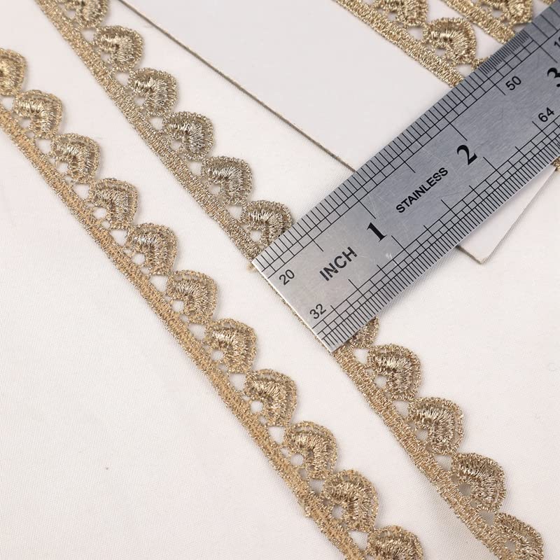 Bordure En Dentelle Dorée Métallisée Pour Couture, Travaux