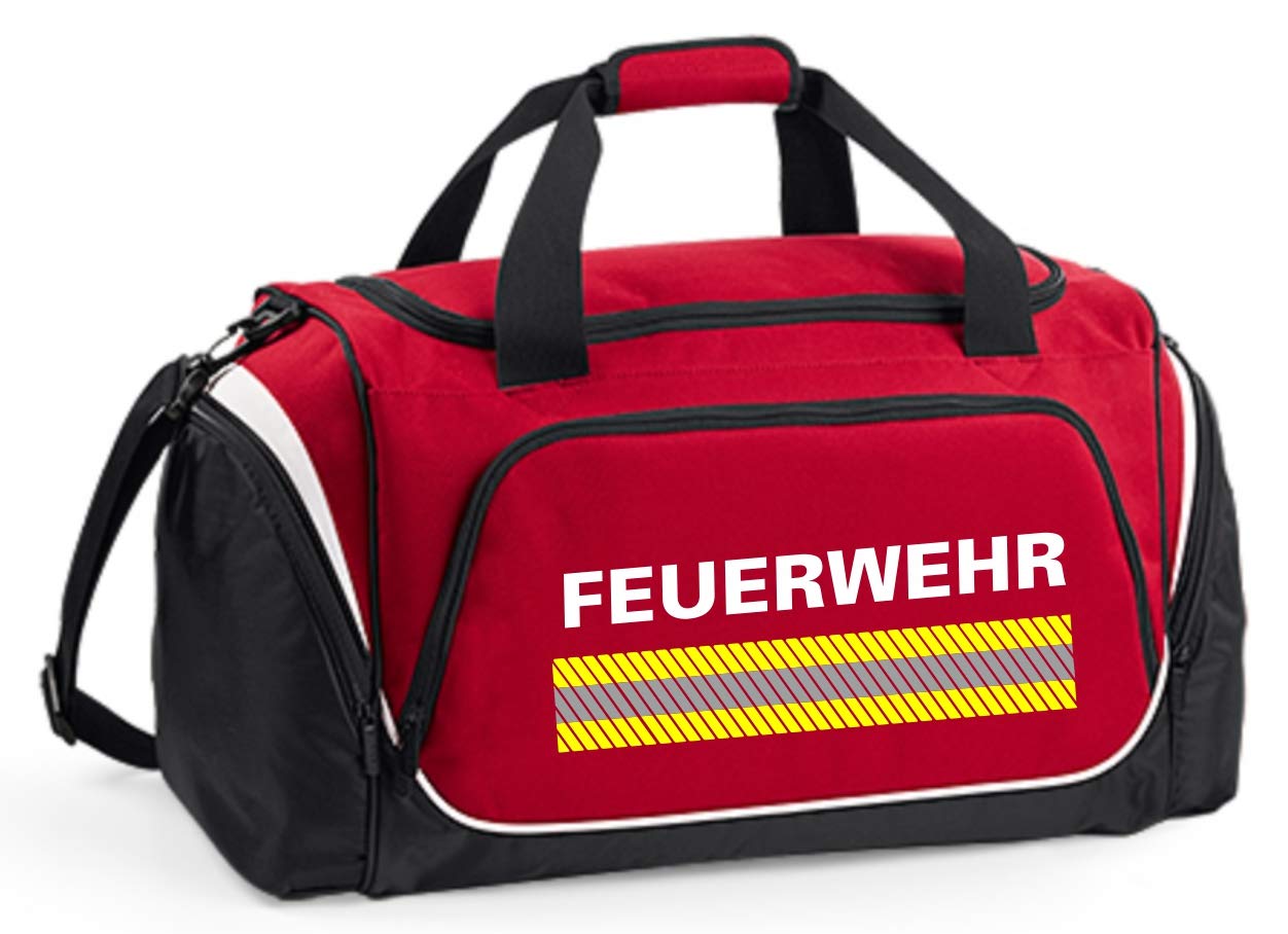 Feuerwehr-Sporttasche gelb-Silber-gelb, rot 55 L, 62 x 32 x 30 cm