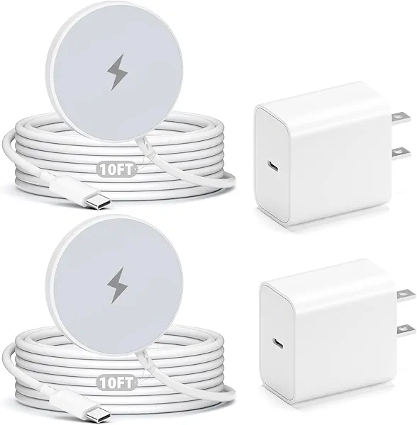 Long Magnetic Wireless Charger for iPhone, 10FT Fast Charger for Apple MagSafe Charger, Wireless Mag-Safe Charging Pad for iPhone 16 Pro Max/16 Plus/16e/15/14/13/12, Magnetic Charge Pad 2Pack
