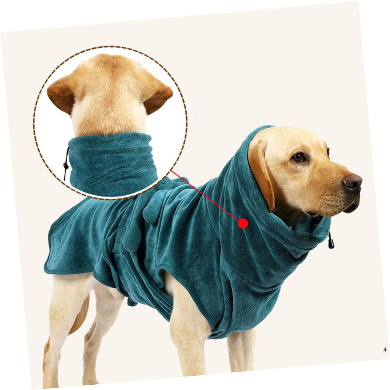 Hundebademantel für Hundewelpen, Hoch Saugfähig, Schnelltrocknend | Nylon Polyester, Grün, Taillengürtel Verstellbar, Größen 2-4kg bis 10-15kg