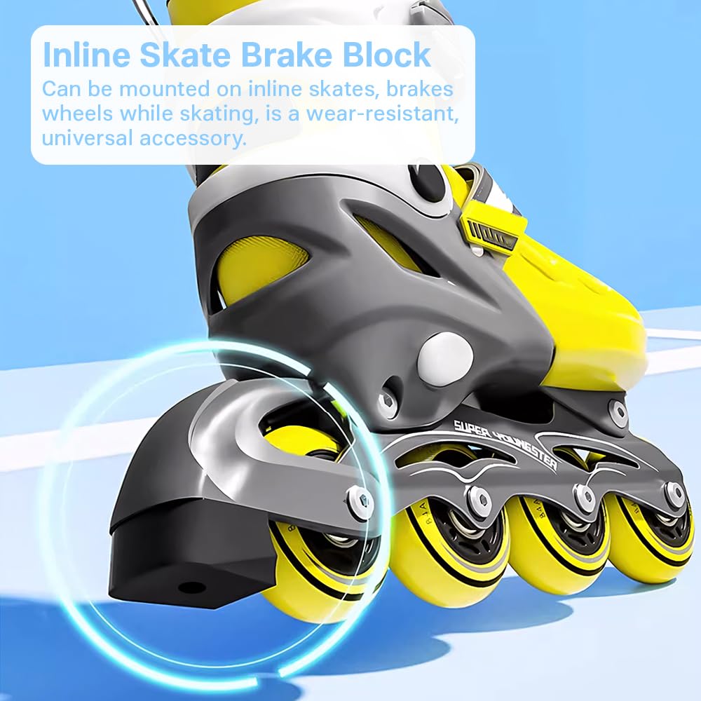 4 Stück Inliner Bremse Bremsklotz, Universal PP inkl Schrauben Muttern Ersatzbremse für Inlineskates Kinder Jugendliche Erwachsene, Bremsen für Inline-Skates