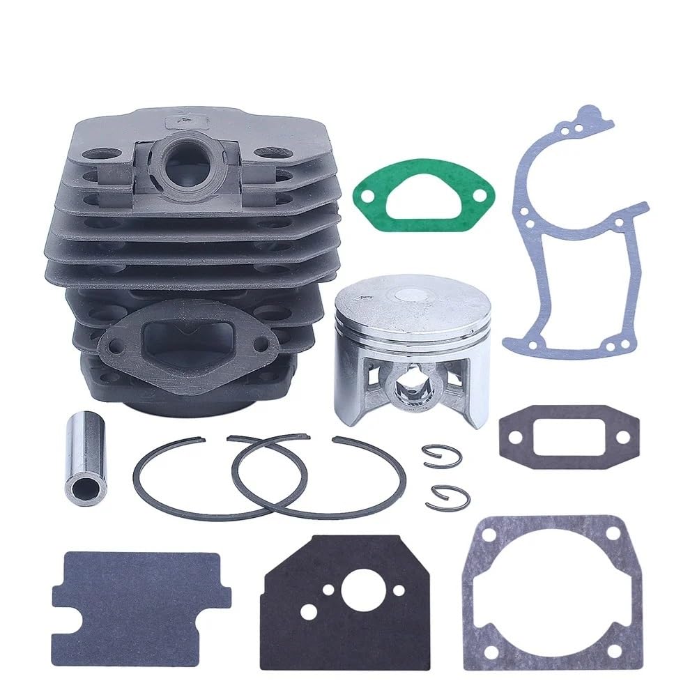 Kit de pistón de Cilindro de 45 mm, Juego de Juntas de carburador, Apto for motosierras de Gasolina de 45 CC, 52 CC y 58 CC.