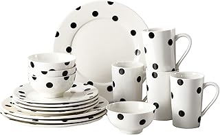 12 Dark Kitchen Ideas with Bold Sophisticated Style 31 Modern Porcelain 16-Piece Dinnerware Set, Plates and Bowls Set for 4, Bl...