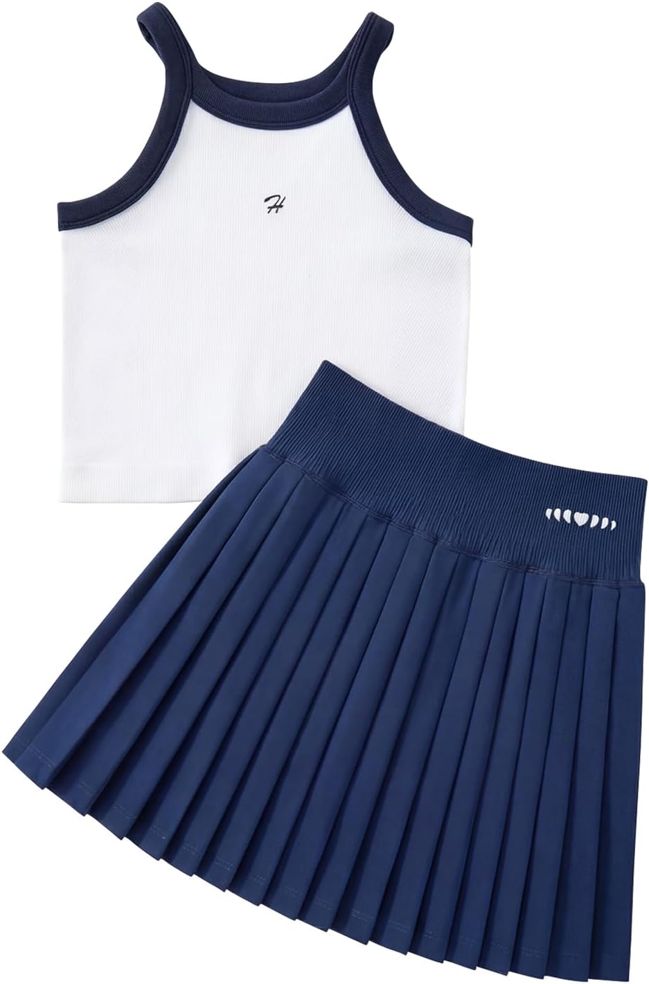 Girls Athletic Tennis Outfit Dress Set,Sleeveless Sport Dress with Pleated Skirt for Active Kids 4-15 Years