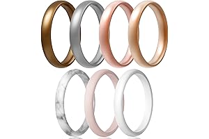 Delicate Silicone Wedding Band for Women: Stackable, Comfortable, Thin (2.5mm Width x 1.8mm Thickness)