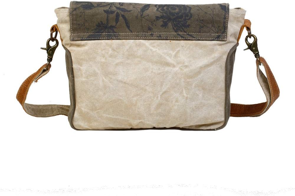 Myra Bag Over Shoulder Purse - Canvas Crossbody Bag with Genuine Leather Detailing, Fabric Satchel for Everyday Use, Travel - Image 5