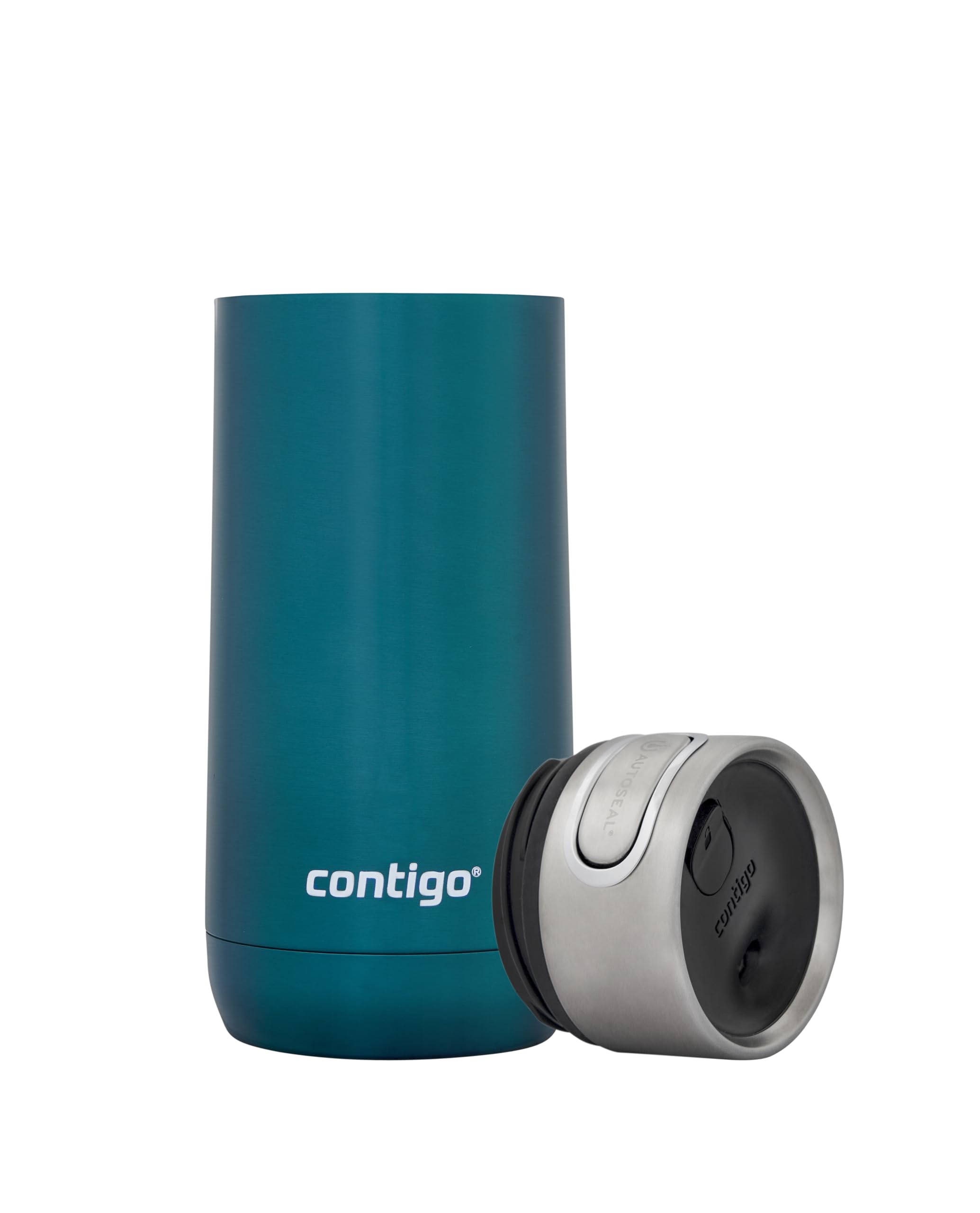 Contigo Thermobecher Luxe Autoseal mit Gravur - Namen Edelstahl Isolierbecher, Reisebecher, Kaffeebecher to Go, auslaufsicher, Easy-Clean-Deckel BPA-frei 360 ml (Biscay Bay)