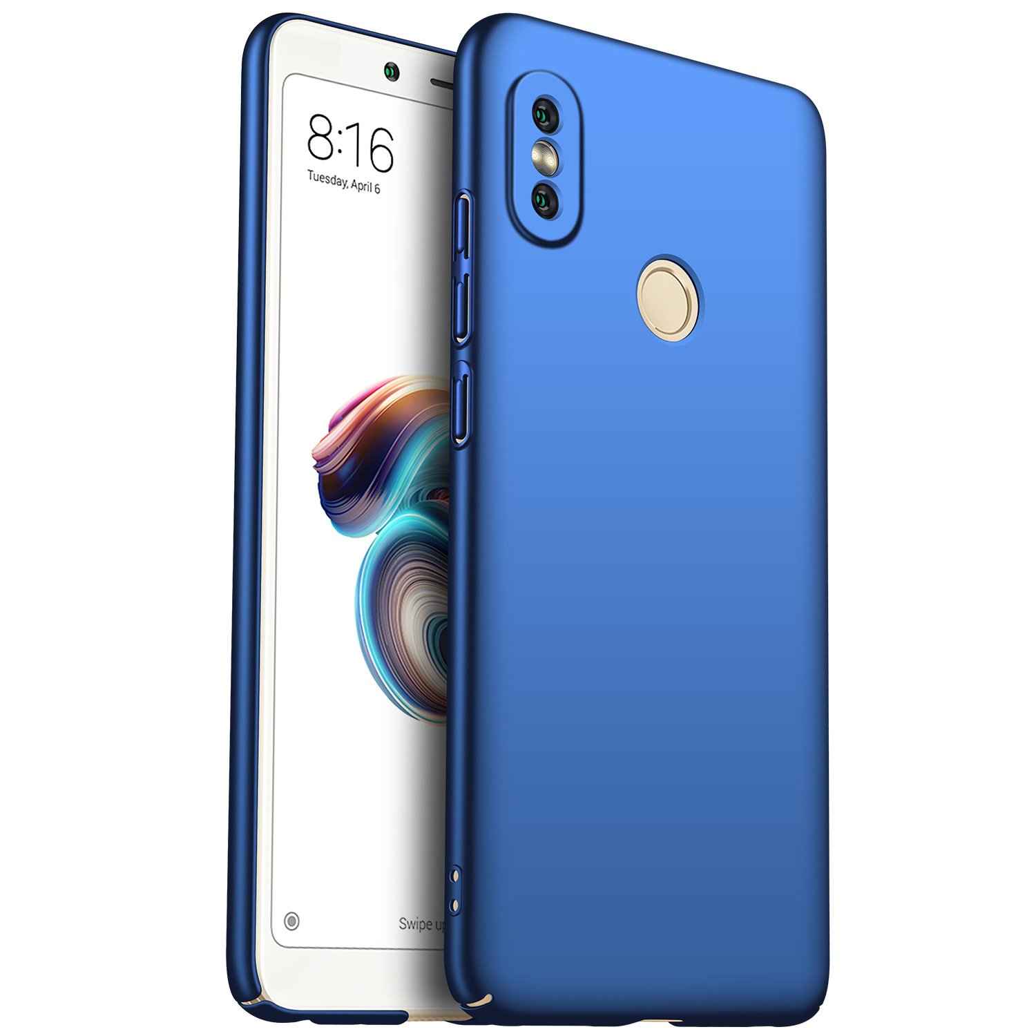 Xiaomi MI MAX 3 Case GOGODOG Full Cover Ultra Thin Matte Anti Slip Scratch Resistant for MI Max3 (Blue)