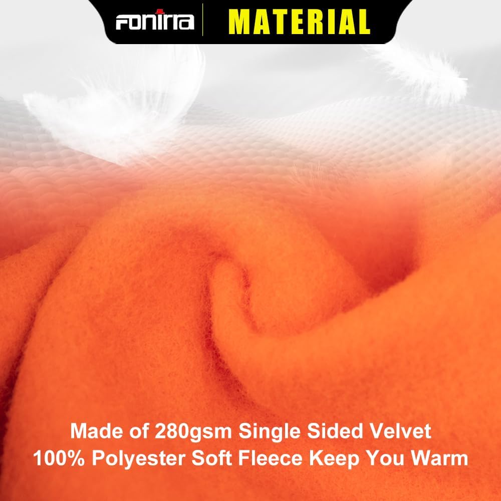 FONIRRA Hi Vis Safety Fleece Zip Hoodie for Men Reflective Sweatshirts ANSI Class 3 Jackets Detachable Hood (Orange,2XL) - Image 4