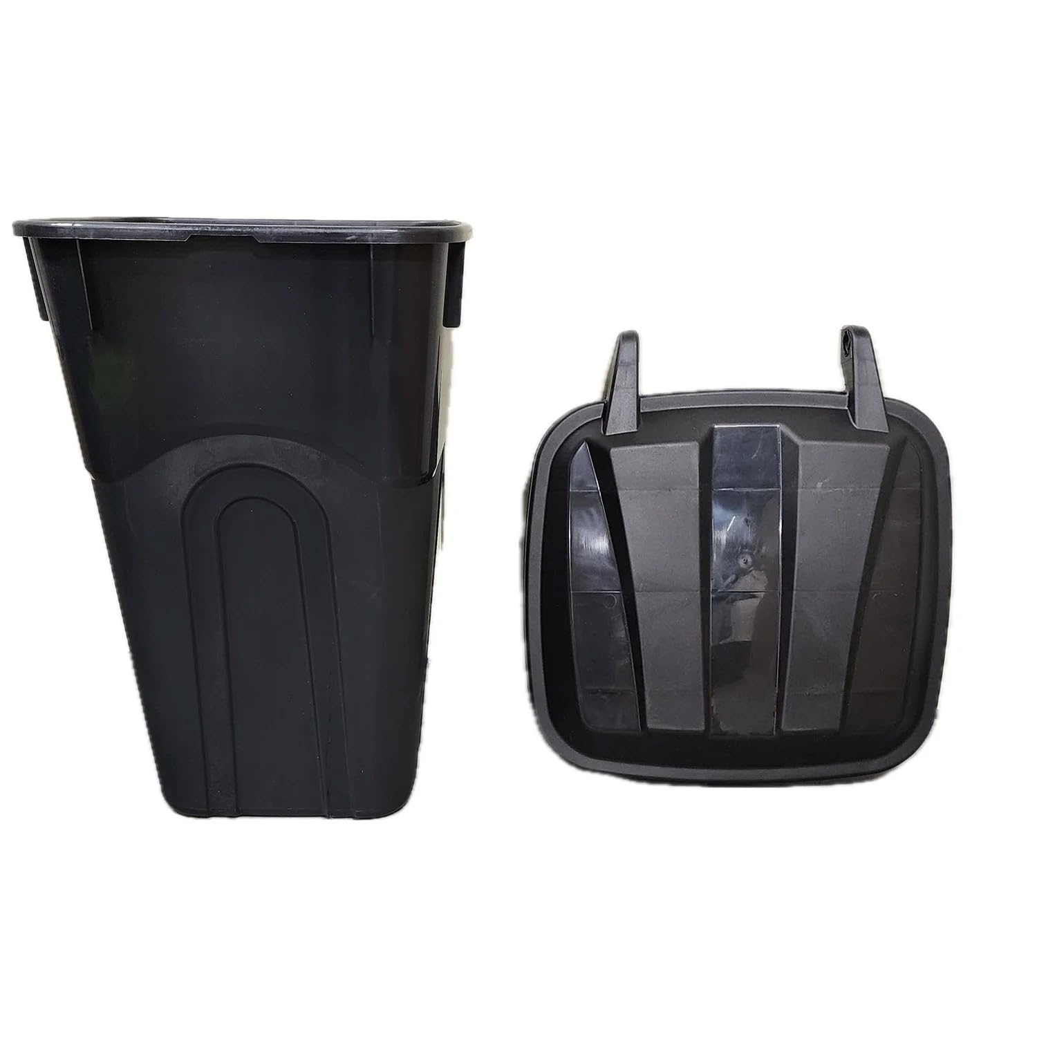 GardenNest Heavy-Duty Wheeled Garbage Can, Durable Plastic Trash Bin with Attached Click-Lock Lid & Easy-Grip Handle, Ideal for Indoor & Outdoor Use (32 Gallon)