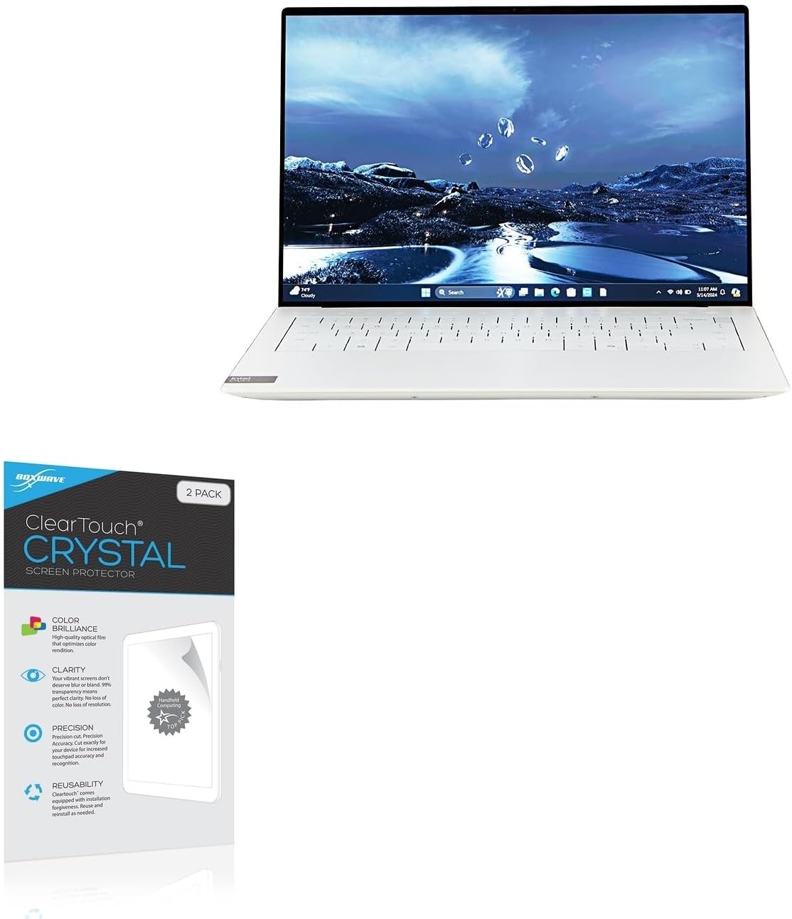 BoxWave Screen Protector Compatible with Dell XPS 14 Laptop Model: 9440 (14 in) - ClearTouch Crystal (2-Pack), HD Film Skin - Shields from Scratches
