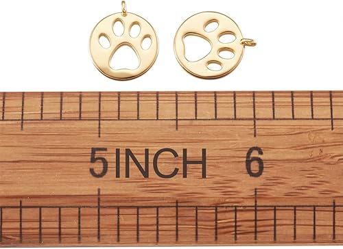 Vista 11 de Mega Pet 10 dijes de huella de perro y gato, colgantes de acero inoxidable 304 para manualidades, collares, pulseras, aretes, fabricación de joyas