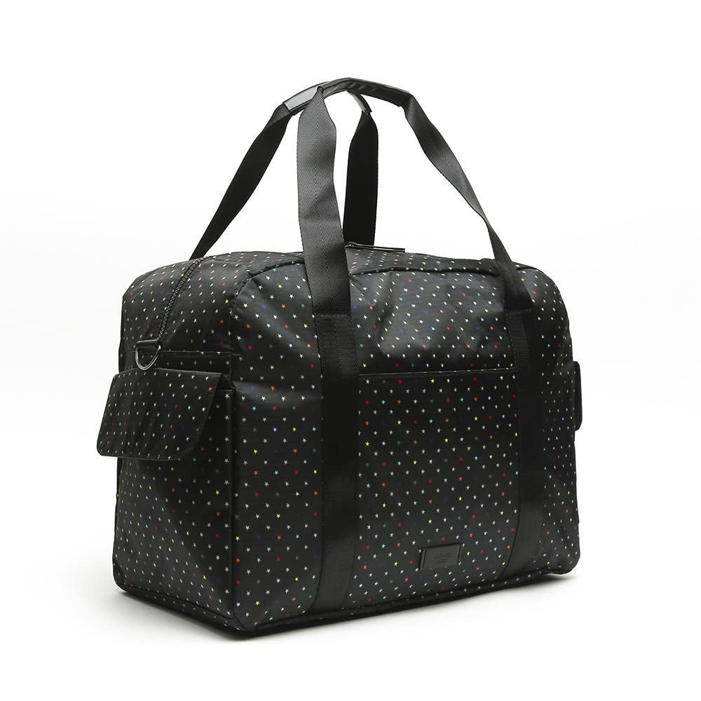 MISAKO Estri Bolsa Fin de Semana Estampado de estrellitas con Bandolera extraíble ED. Mujer - Estri Negro 33 X 45 X 22 cm