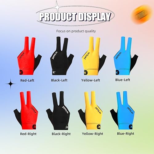 Miniatura 8 de CRICAL Guante de billar profesional para piscina, diseño de 3 dedos con licra gruesa y agarre antideslizante para hombres y mujeres, accesorios para