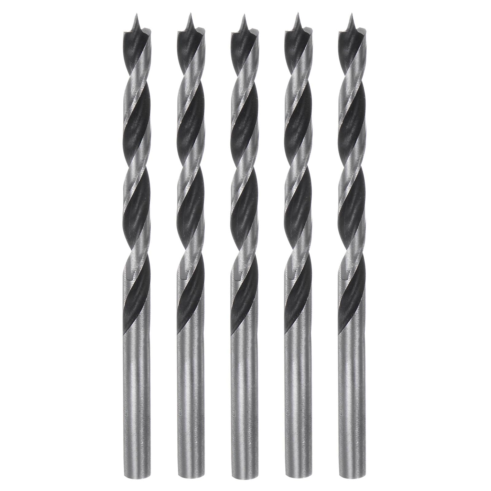 sourcing map 5pcs Brad Point Drill Bits 5mm Precise Cutting with Brad Point Tip for Woods