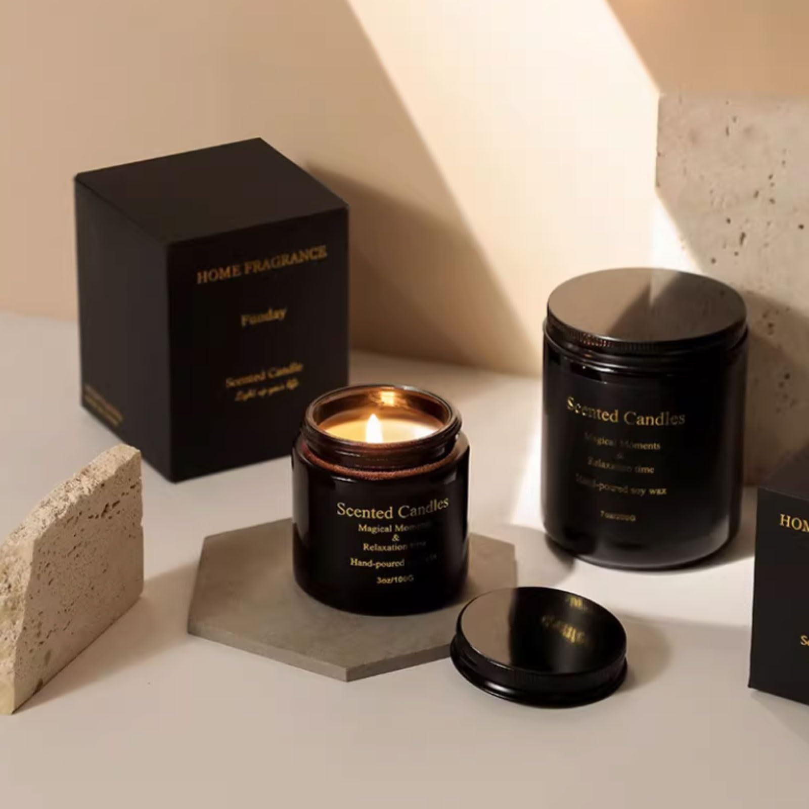 Compacto Velas de vidrio, vela de aromaterapia reutilizable, velas en tarro modernas hechas con cera de soja y aceites esenciales for aliviar el estrés no es picante(Red teak,L)