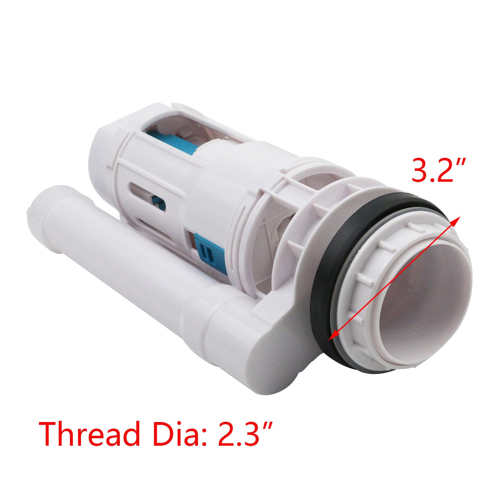 T Tulead Válvula de descarga de inodoro con válvula de descarga doble, kit de reparación de inodoro, piezas de tanque de inodoro de 210 mm de altura, para agujero de drenaje de 60 a 75 mm, inodoro de