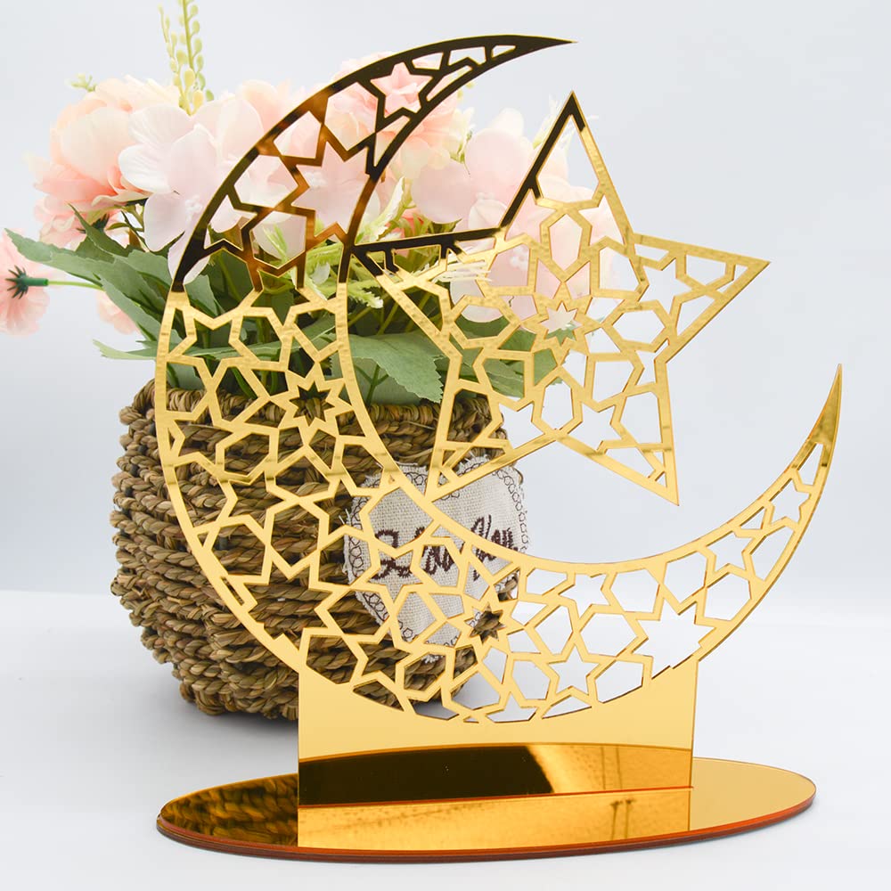 Acrylic EID Mubarak Decor Ramadan Decoration, Eid Mubarak Islamic Muslim Pendant Eid Al Adha Party Supplies Ramadan Kareem Gifts Ornament Kareem Islam Ramadan Home Decoration【2022 New】