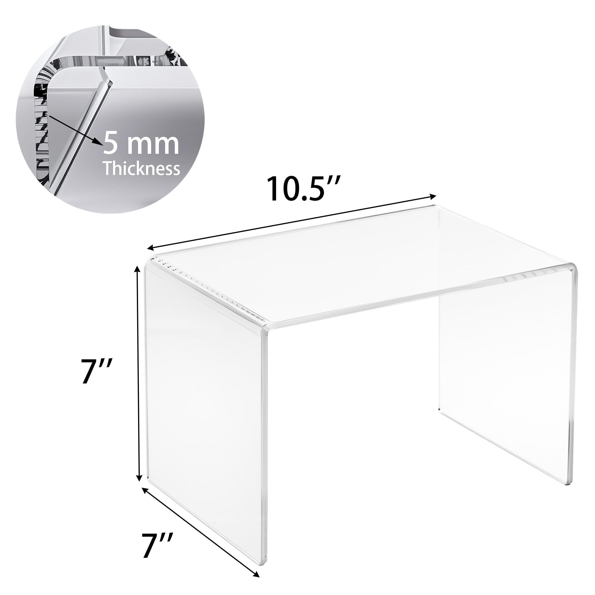 CLAY TONIC Durable 1 grand présentoir en acrylique transparent de 5 mm d'épaisseur pour organisateur et rangement de cuisine, présentation de nourriture, garde-manger, étagère de vente au détail (1