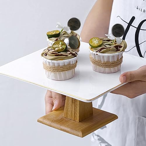 Miniatura 7 de Soporte cuadrado para tartas Phnom Penh de cerámica para postres, soporte alto para cupcakes, decoración de bodas, fiestas, platos para servir