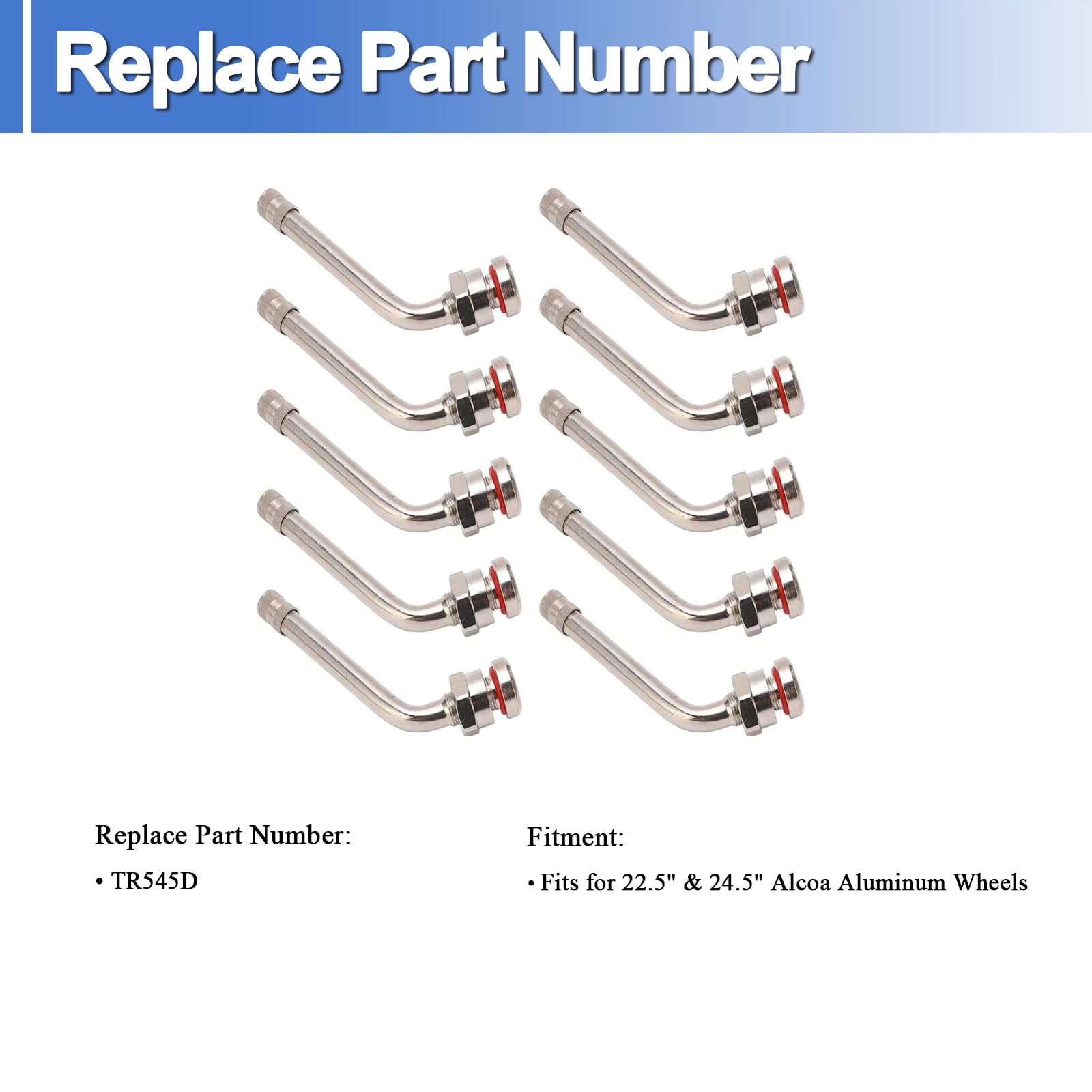 Lot de 10 Tiges De Valve De Pneu De Camion Tige De Valve à 60 Degrés TR545D A Lot de 10 Tiges De Valve De Pneu De Camion Tige De Valve à 60 Degrés TR545D A