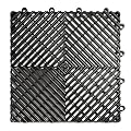 Big Floors RaceDeck Free-Flow Interlocking Garage Flooring Tiles, Non-Slip, Self-Draining, Heavy-Duty, High-Impact Copolymer, Easy Install (Black, 12 Pack of 12 x 12" Tiles)