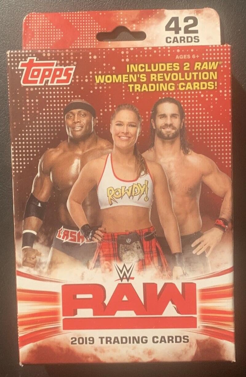 2019 Topps WWE Wrestling RAW Factory Sealed Hanger Box 42 Cards Includes 2 Women's Revolution Trading Cards. Chase possible autographs of your favorite wrestlers.