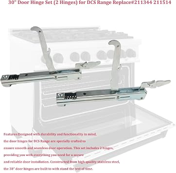 30 Door Hinge Set (2 Hinges) Fit for DCS Range Replace#211344 211514